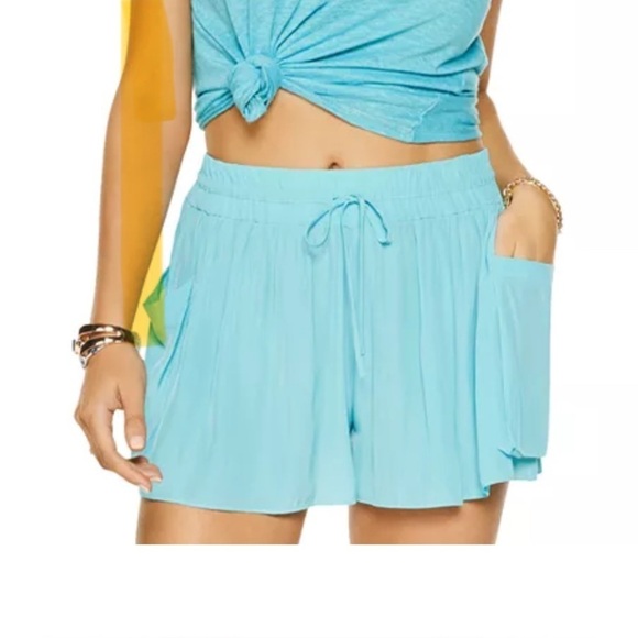 Ramy Brook Pants - Ramy Brook Austin Shorts Lightweight Butterfly in Lagoon Blue Teal Small